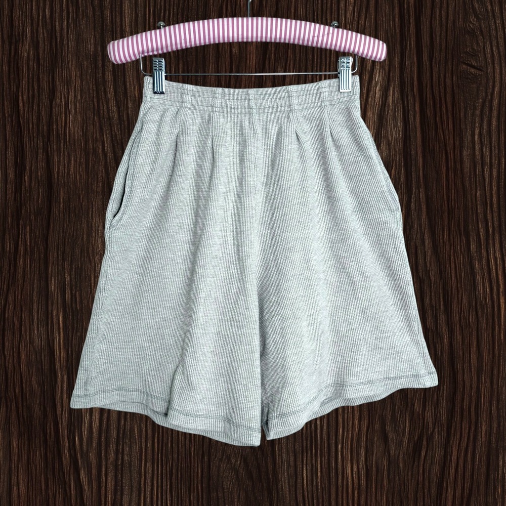 Fitigues Y2K Thermal Shorts Sz S Womens Heather Gray Wide Leg Longer Length USA